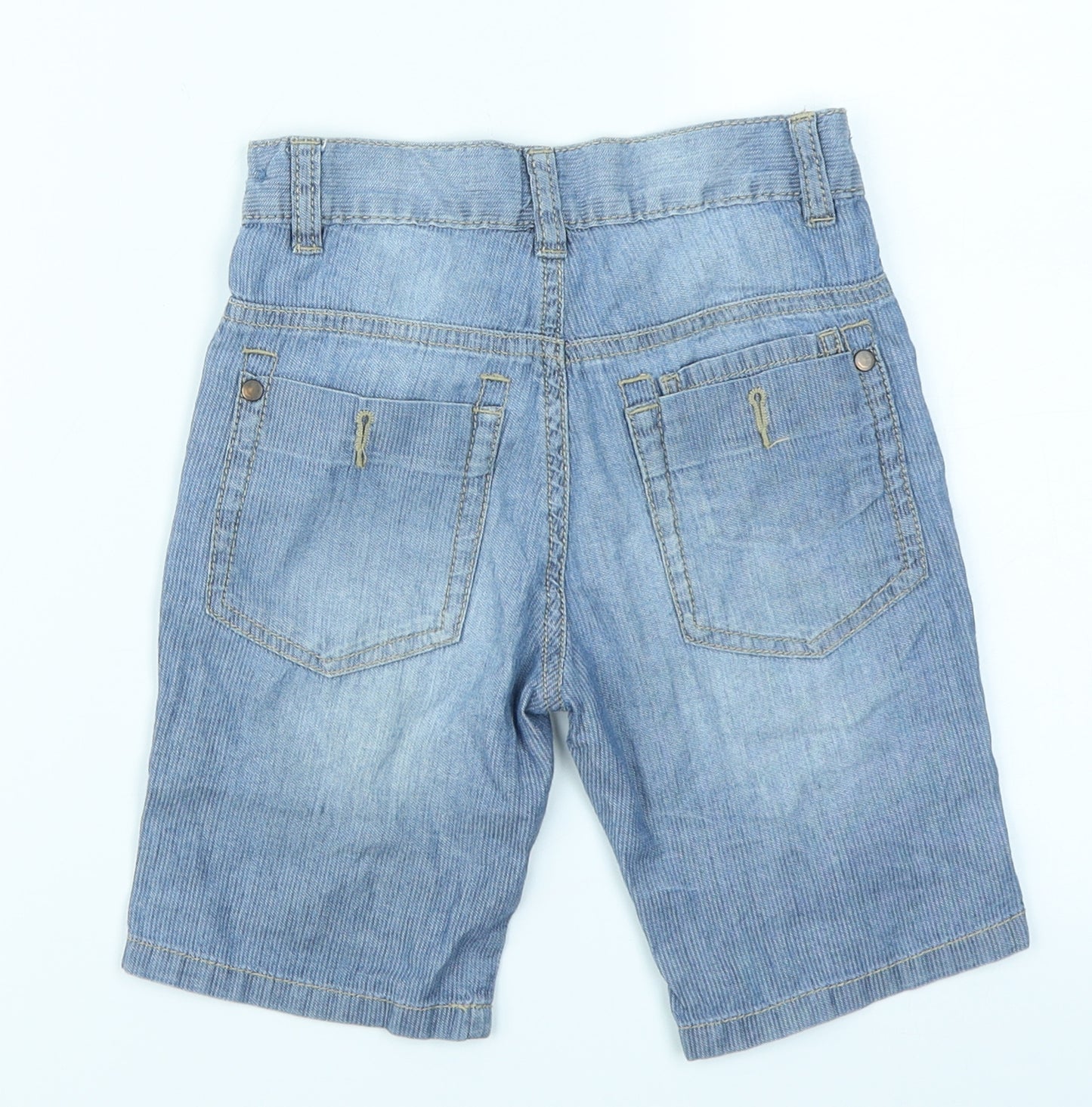 George Boys Blue Striped Denim Cargo Shorts Size 4-5 Years