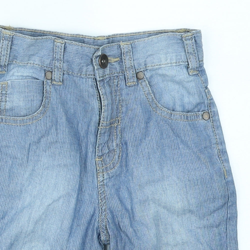 George Boys Blue Striped Denim Cargo Shorts Size 4-5 Years