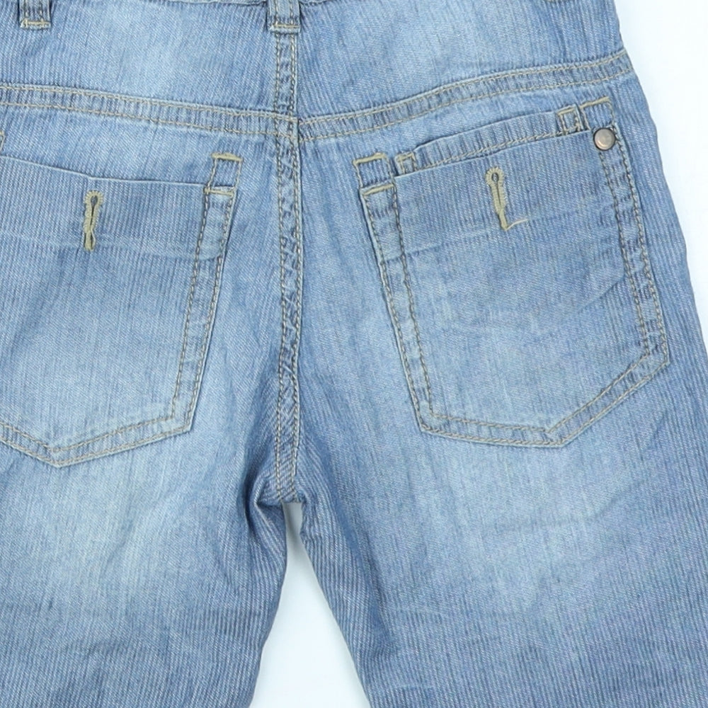 George Boys Blue Striped Denim Cargo Shorts Size 4-5 Years