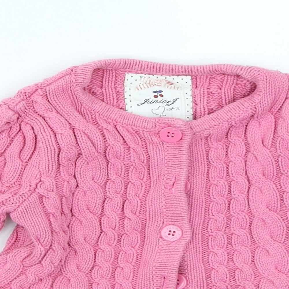 Junior J Girls Pink  Knit Cardigan Jumper Size 18-24 Months