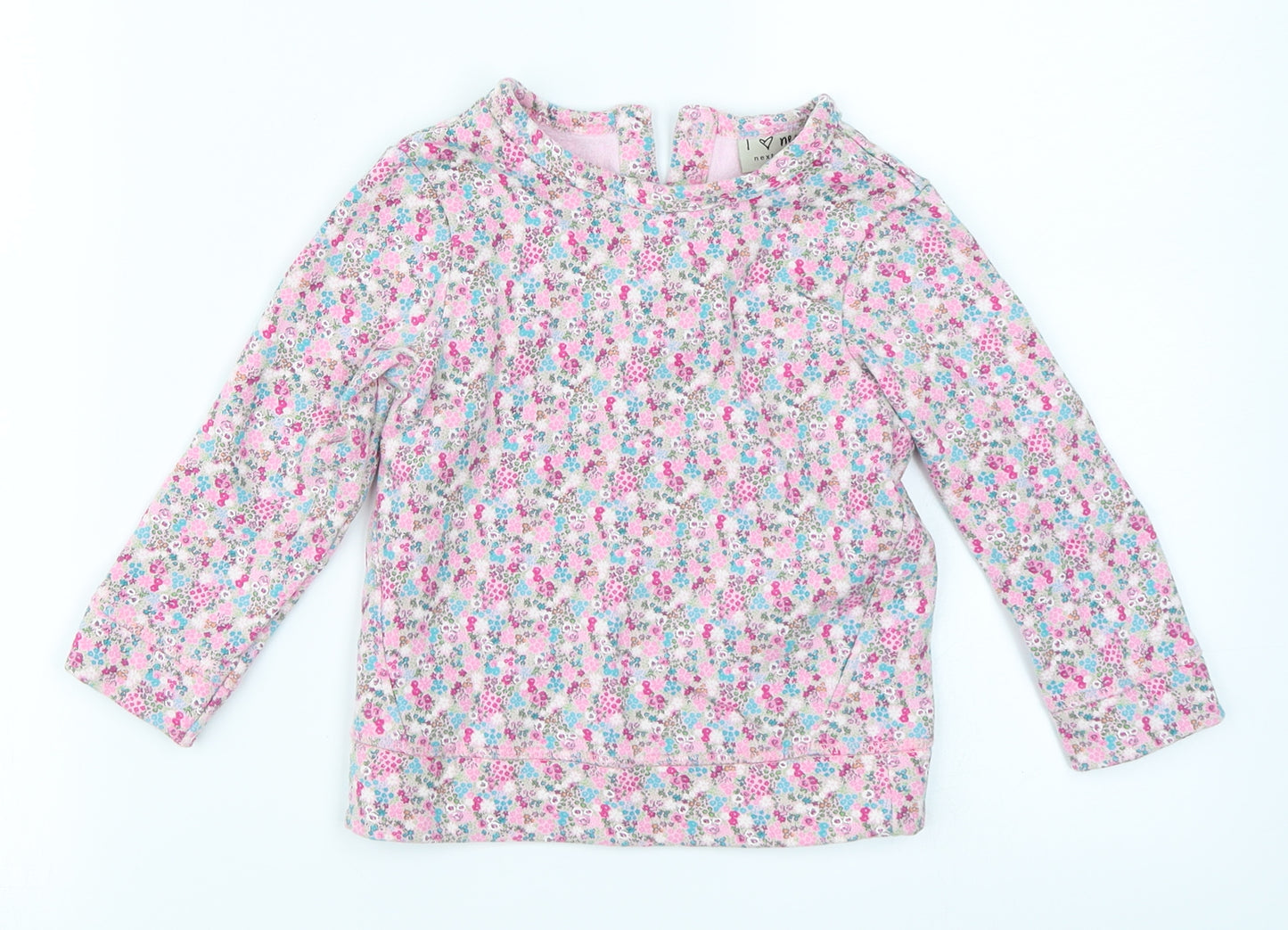 NEXT Girls Pink Floral  Pullover T-Shirt Size 18-24 Months