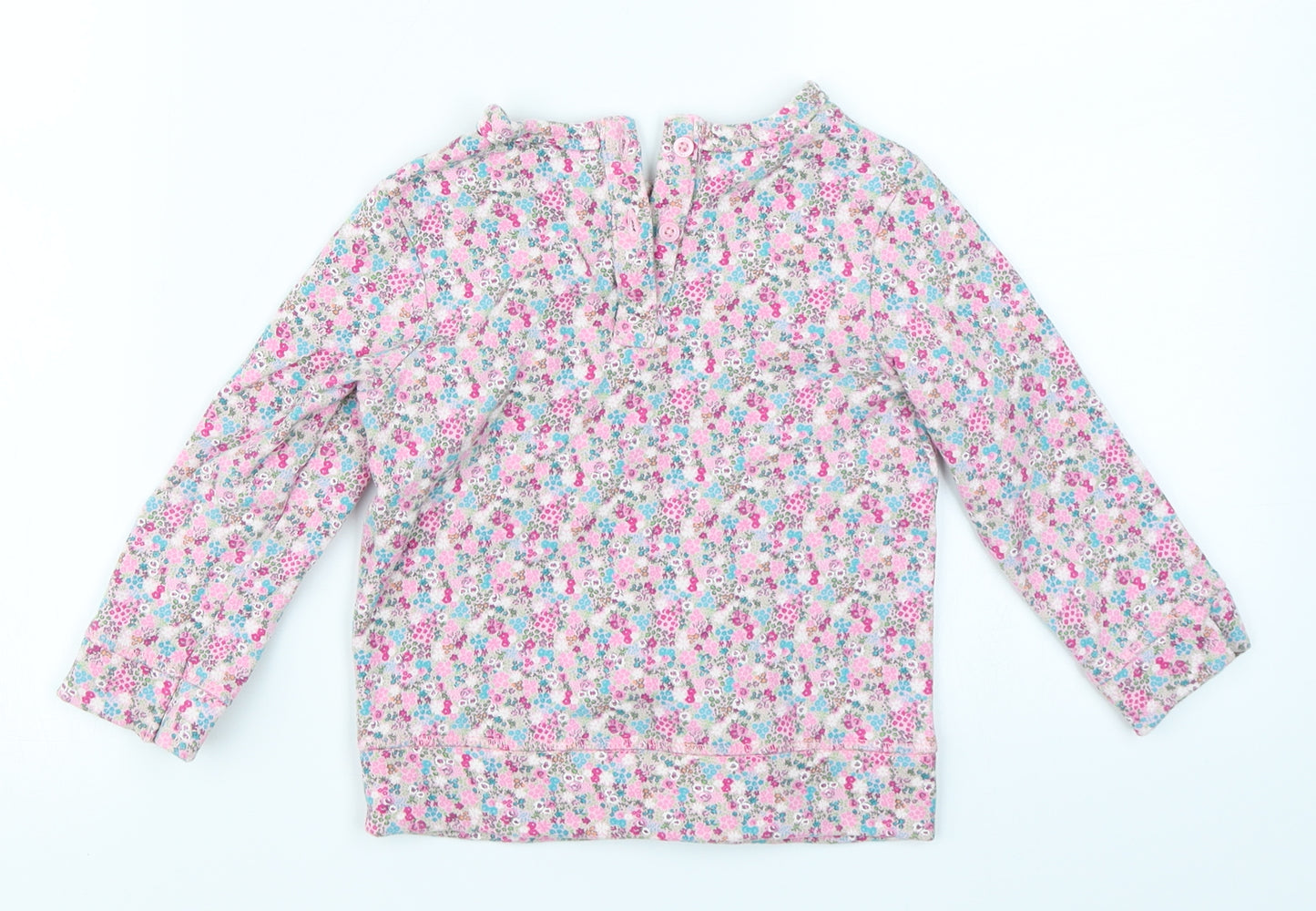 NEXT Girls Pink Floral  Pullover T-Shirt Size 18-24 Months
