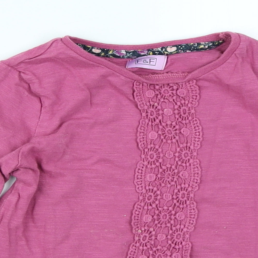 F&F Girls Pink   Basic T-Shirt Size 2-3 Years