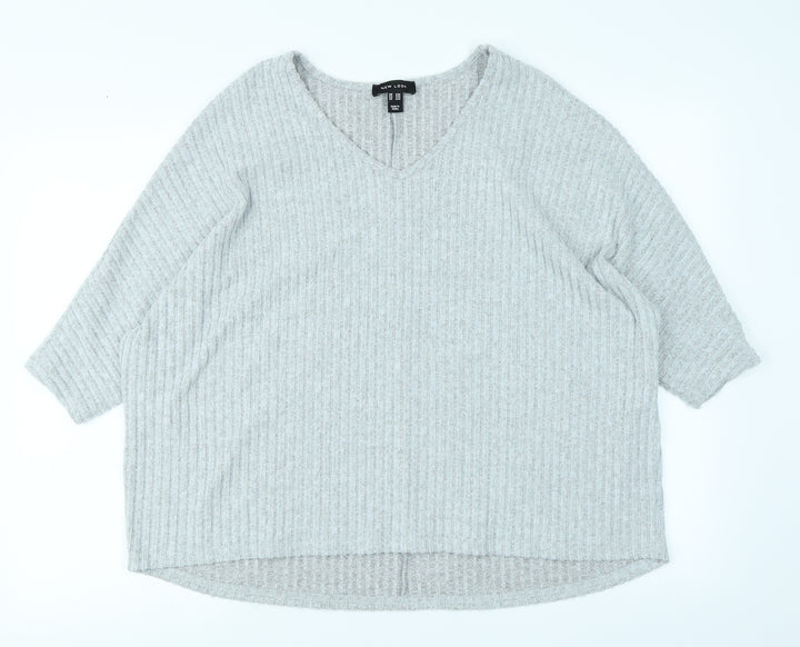 New Look Womens Grey   Pullover Jumper Size S  - oversized