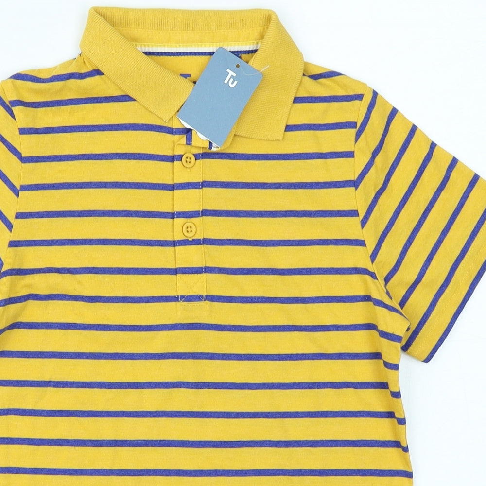 TU Boys Yellow Striped  Basic Polo Size 10 Years