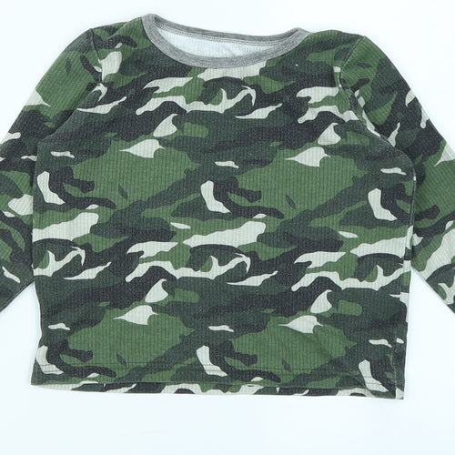 Primark Girls Green Camouflage  Basic T-Shirt Size 4-5 Years