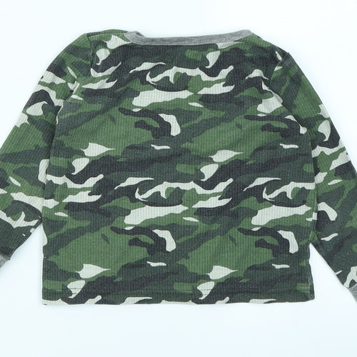 Primark Girls Green Camouflage  Basic T-Shirt Size 4-5 Years