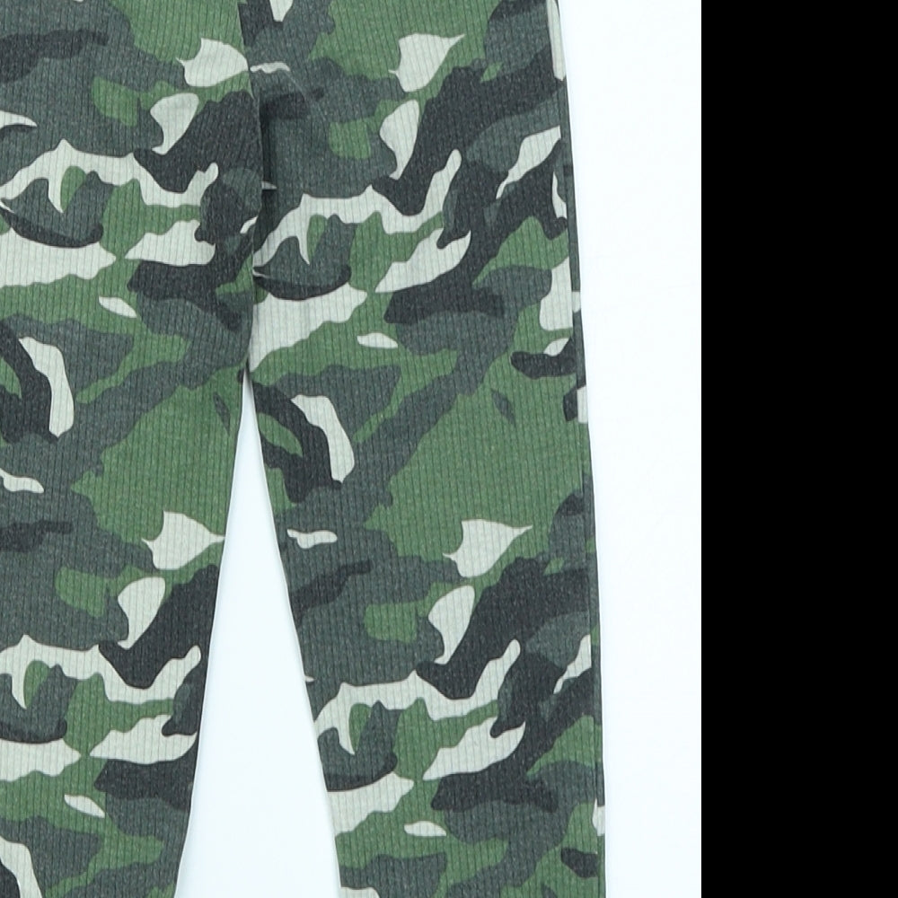 Primark Girls Green Camouflage  Jegging Trousers Size 4-5 Years