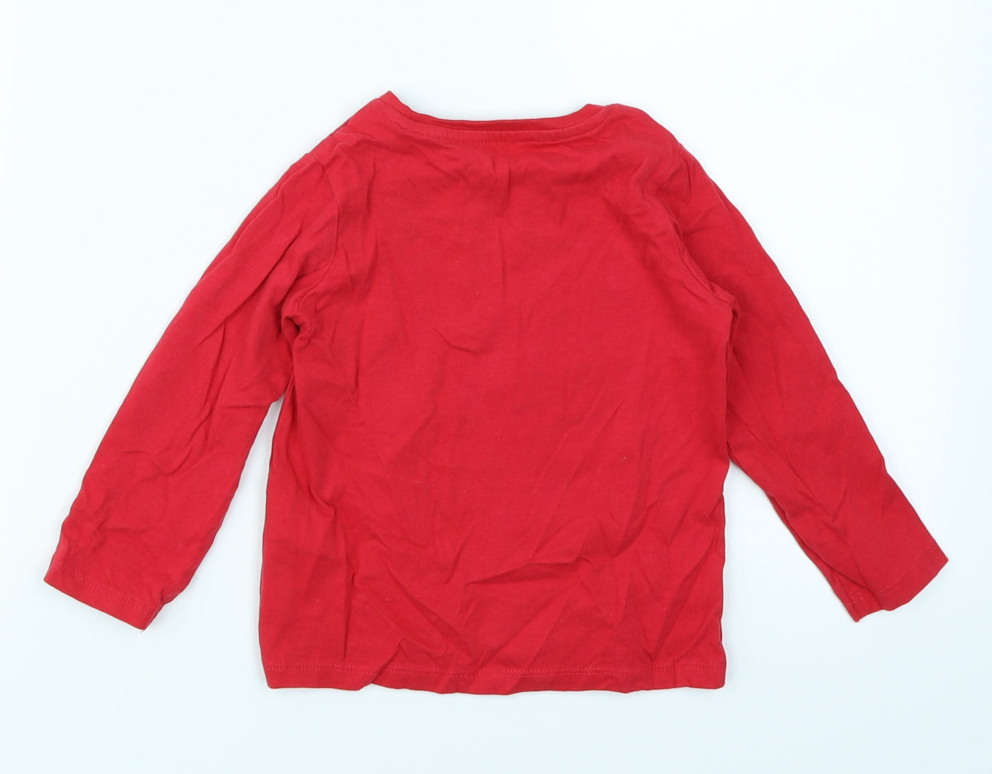 Nutmeg Girls Red   Basic T-Shirt Size 2-3 Years  - Christmas