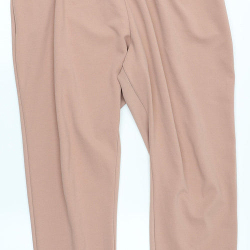 Boohoo Womens Pink   Trousers  Size 18 L27 in - Paper Bag Waist