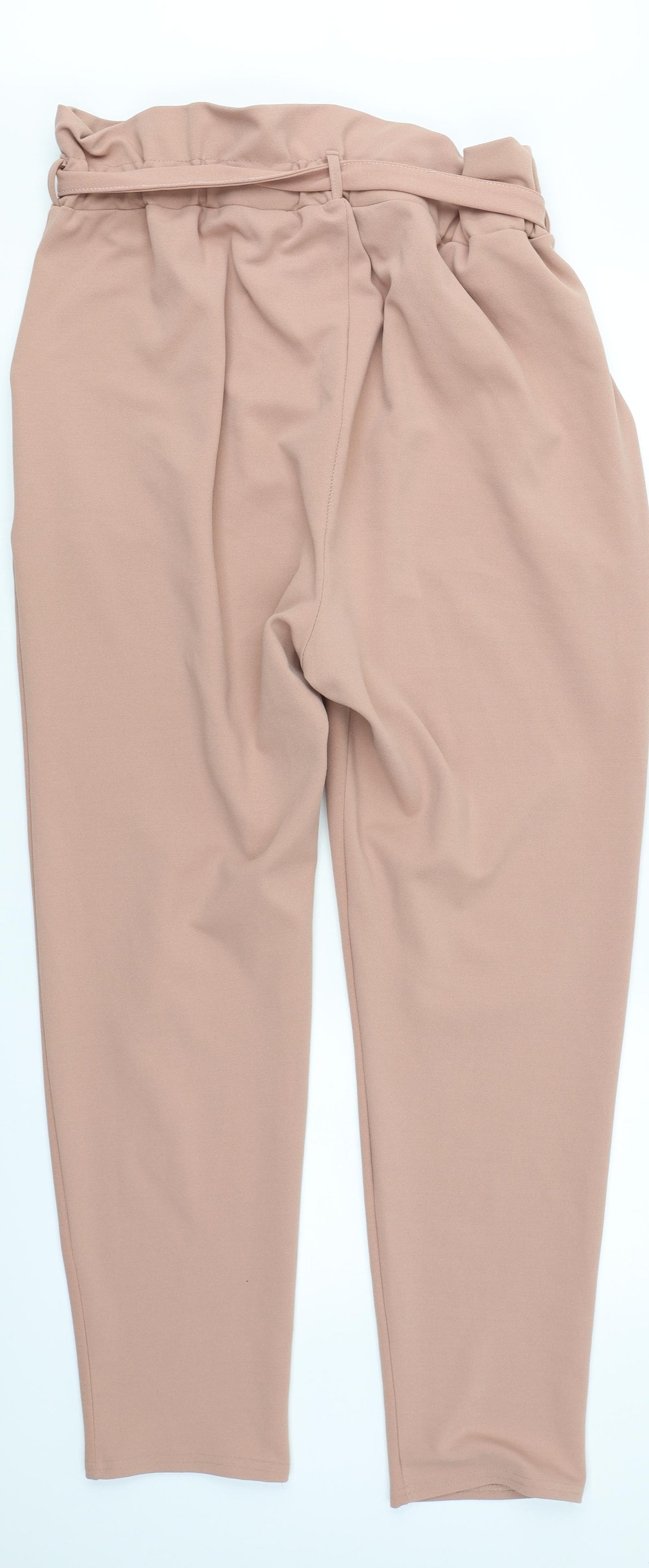 Boohoo Womens Pink   Trousers  Size 18 L27 in - Paper Bag Waist