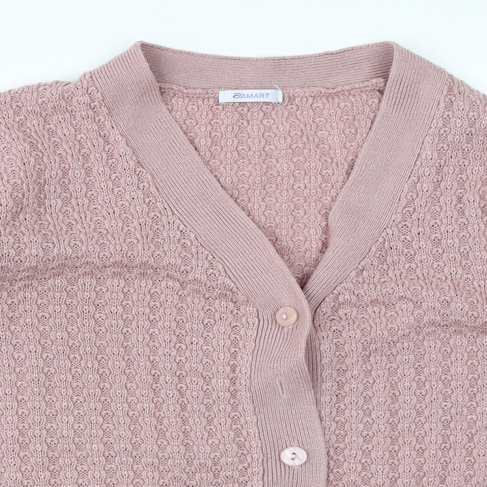 Damart Womens Pink   Cardigan Jumper Size 14