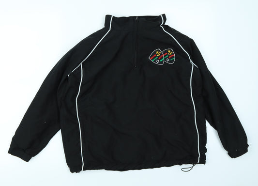 Front view of Finden Hales boys’ black windbreaker jacket, size 11-12, years