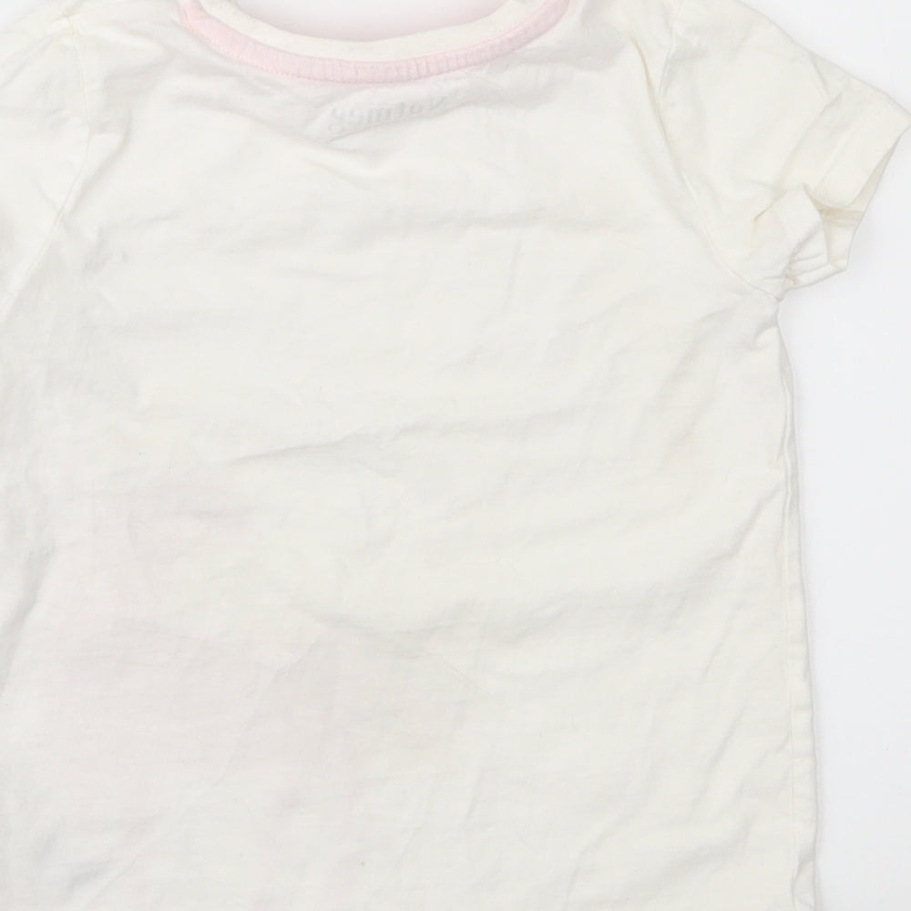 Nutmeg Girls White   Basic T-Shirt Size 5-6 Years