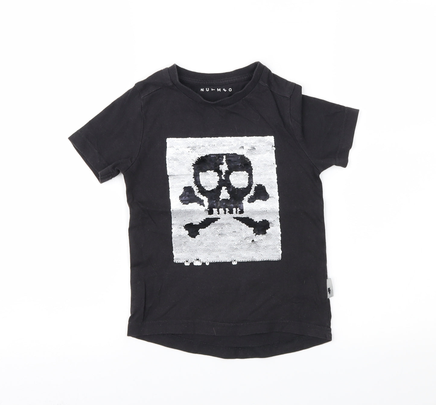 Nutmeg Boys Black   Basic T-Shirt Size 3-4 Years