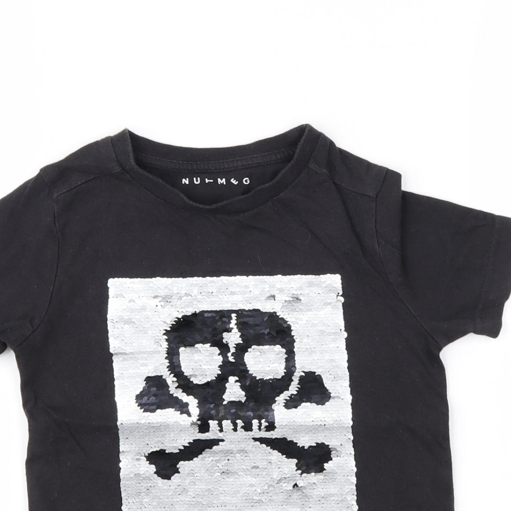 Nutmeg Boys Black   Basic T-Shirt Size 3-4 Years