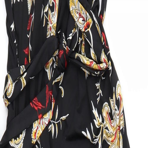 Per Una Womens Black Floral  Jumpsuit One-Piece Size 14 L27 in
