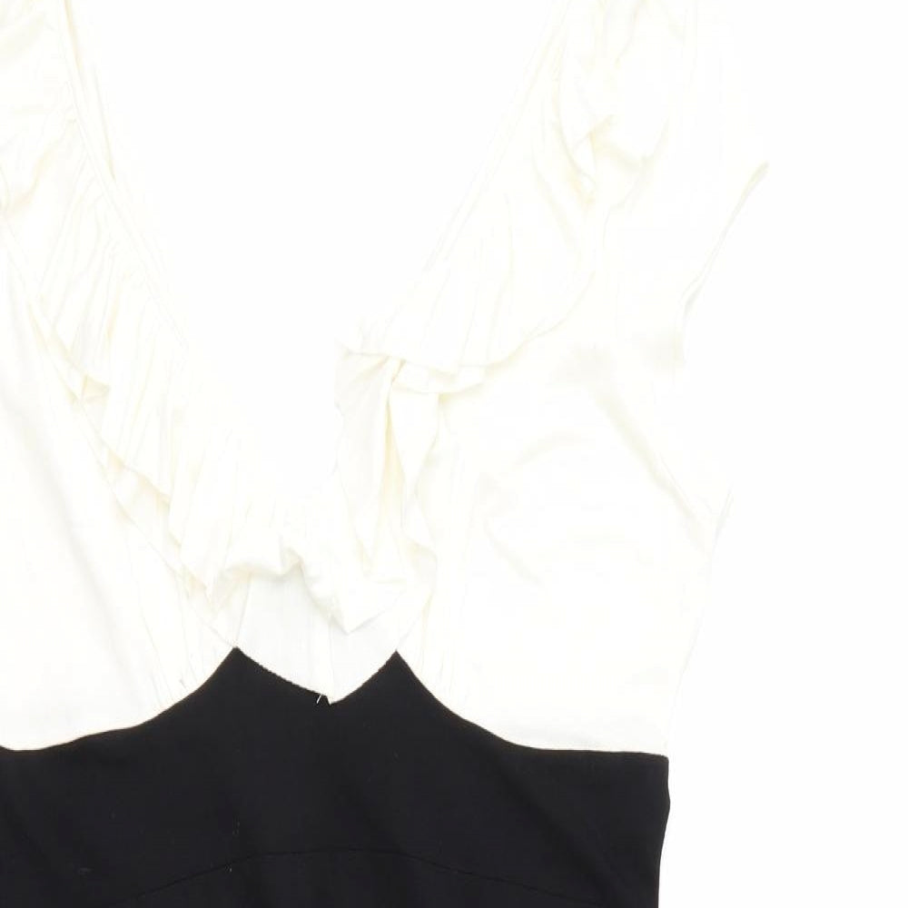 Jane Norman Womens Black Colourblock  Fit & Flare  Size 16