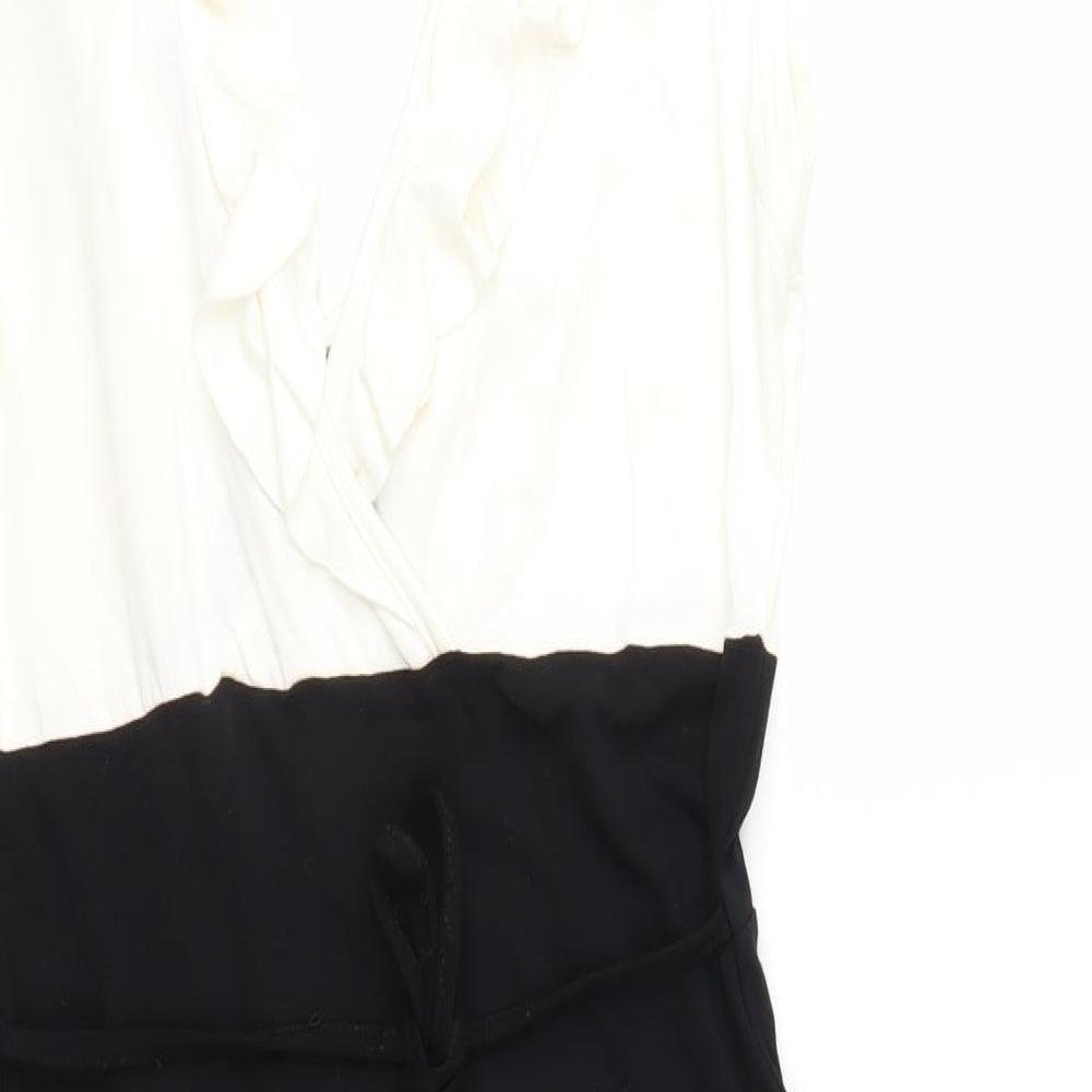 Jane Norman Womens Black Colourblock  Fit & Flare  Size 16