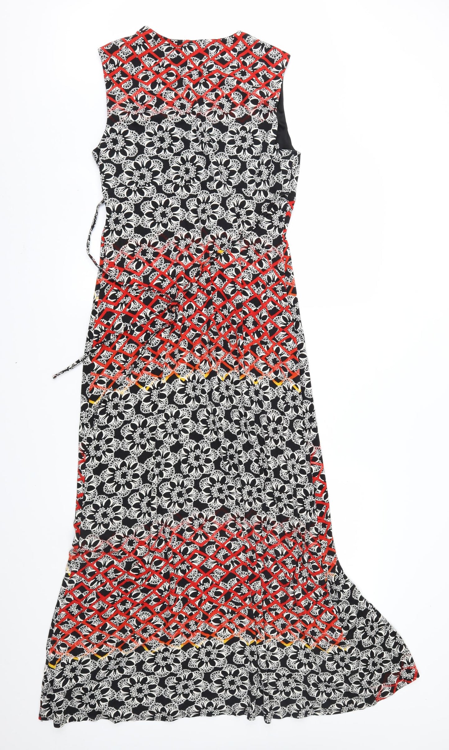 TU Womens Black Geometric  Maxi  Size 14