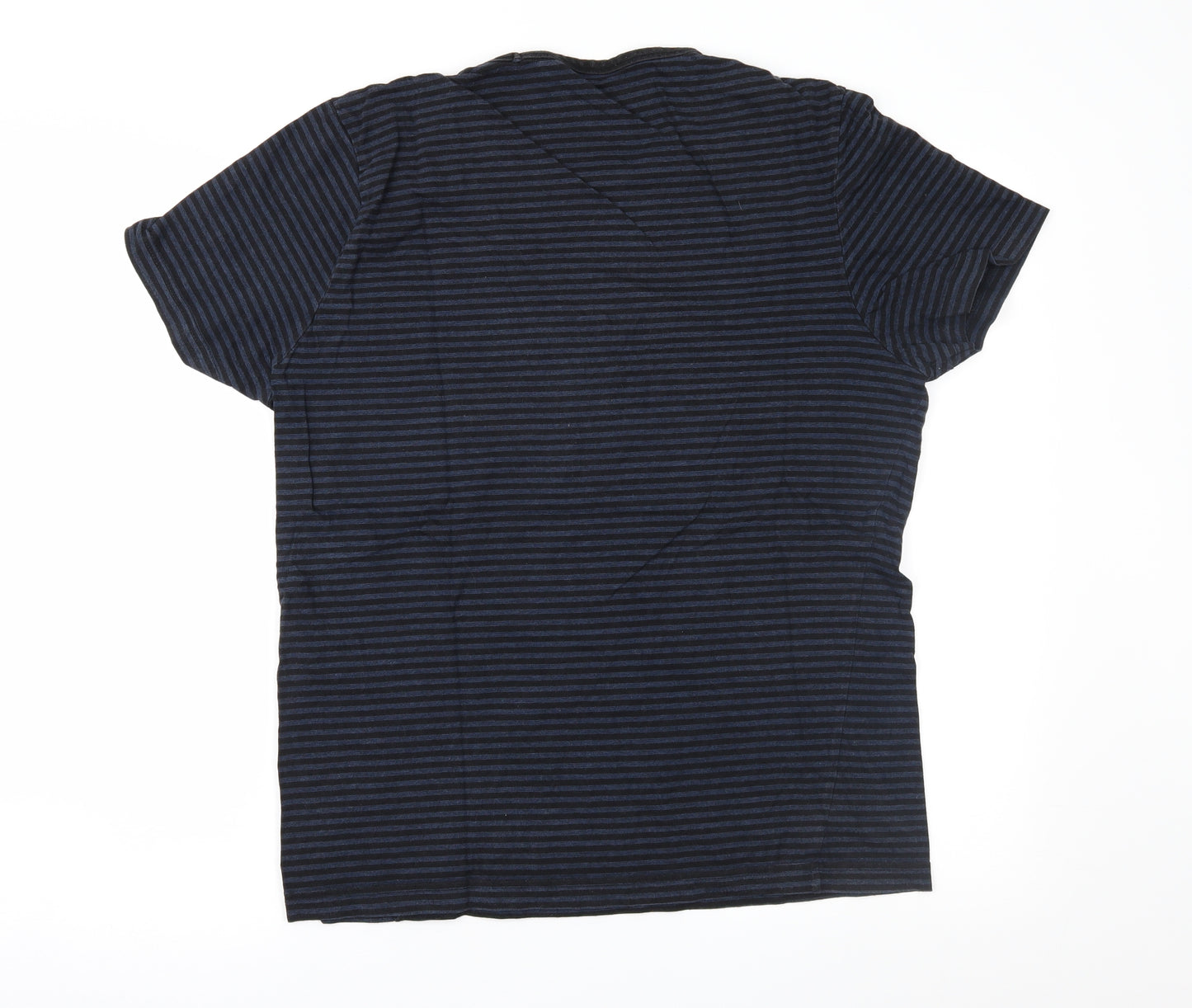 TU Mens Black Striped   T-Shirt Size L