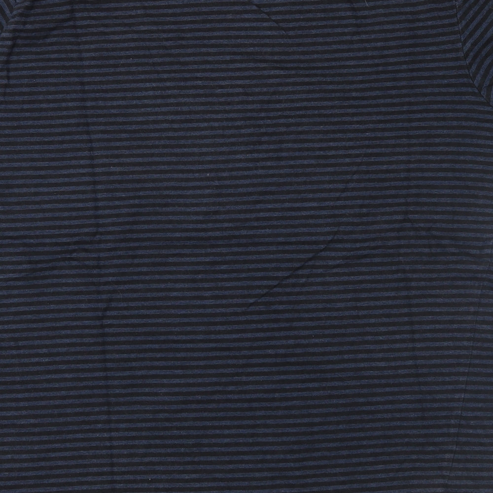 TU Mens Black Striped   T-Shirt Size L