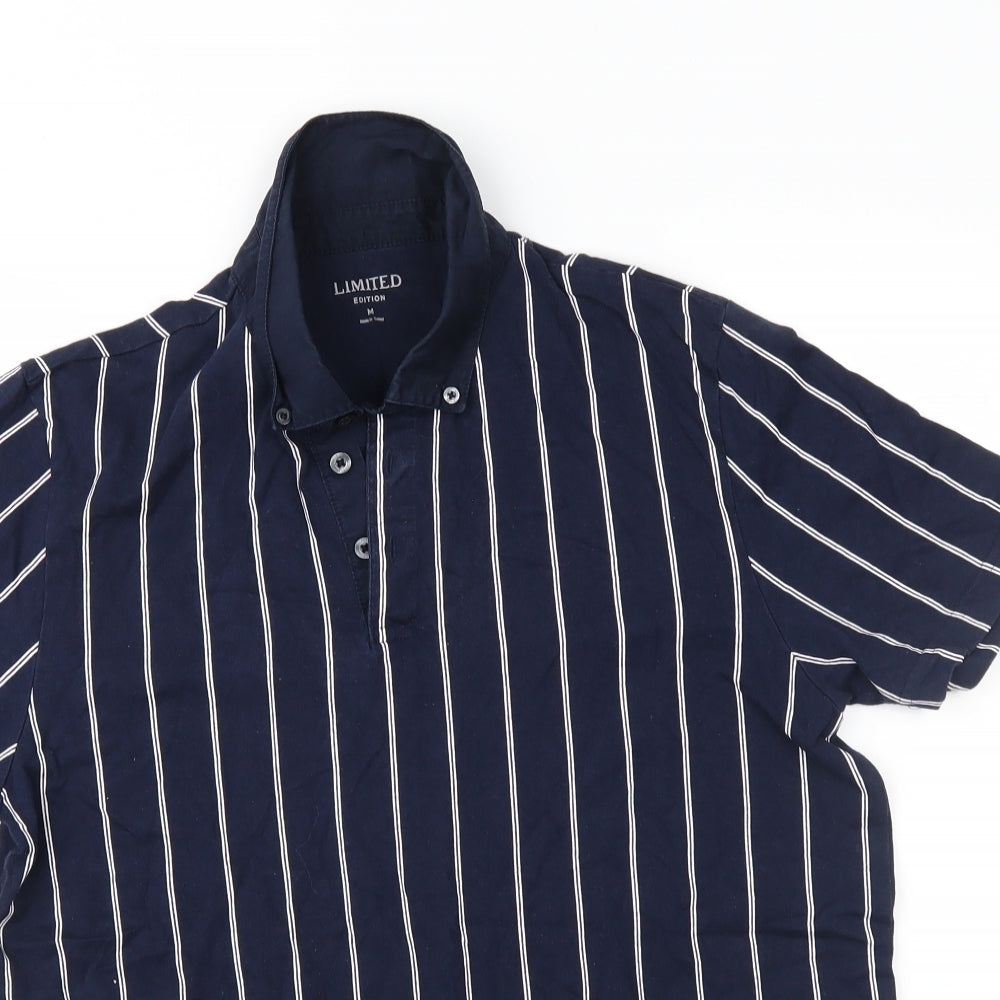 Marks and Spencer Mens Blue Striped   Polo Size M