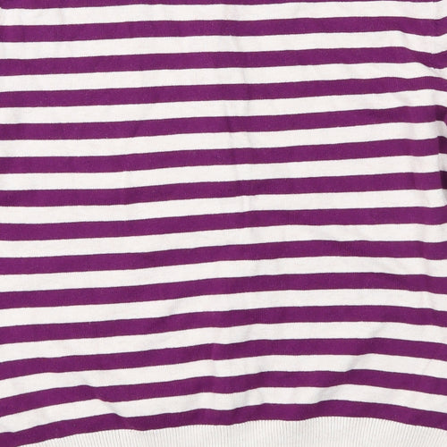 H&M Womens Purple Striped  Cardigan Jumper Size S