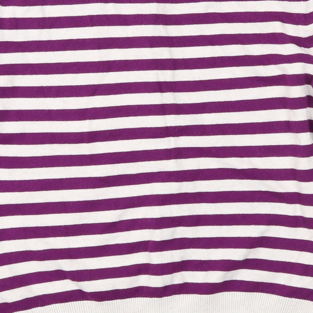 H&M Womens Purple Striped  Cardigan Jumper Size S