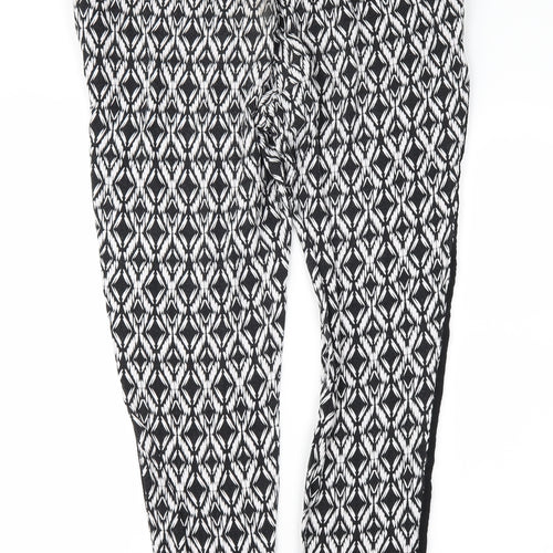 F&F Womens Black Geometric  Harem Trousers Size 12 L28 in
