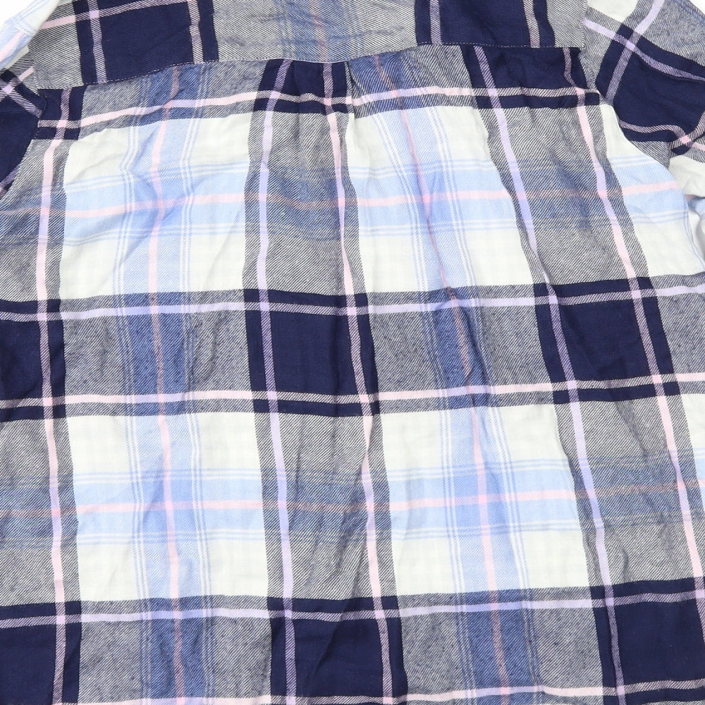 George Womens Blue Check  Basic Button-Up Size 14