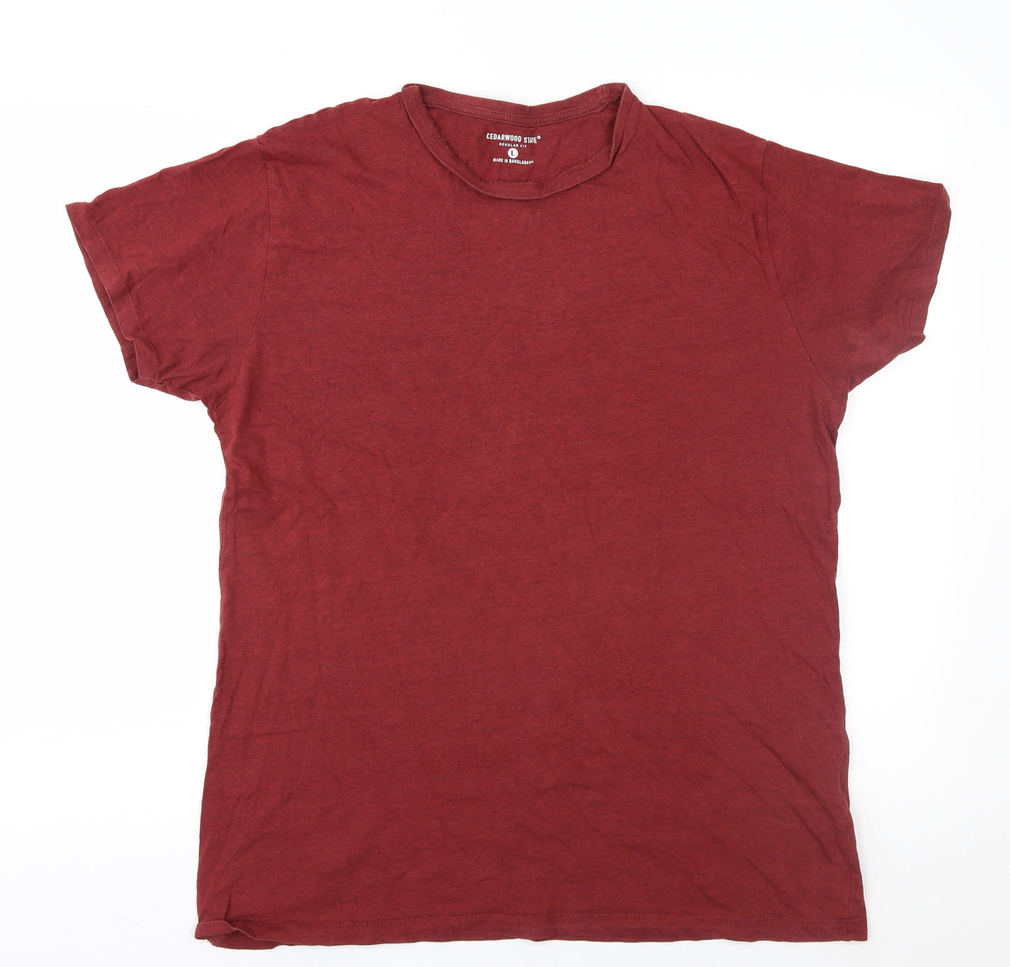 Cedar Wood State Mens Brown    T-Shirt Size L