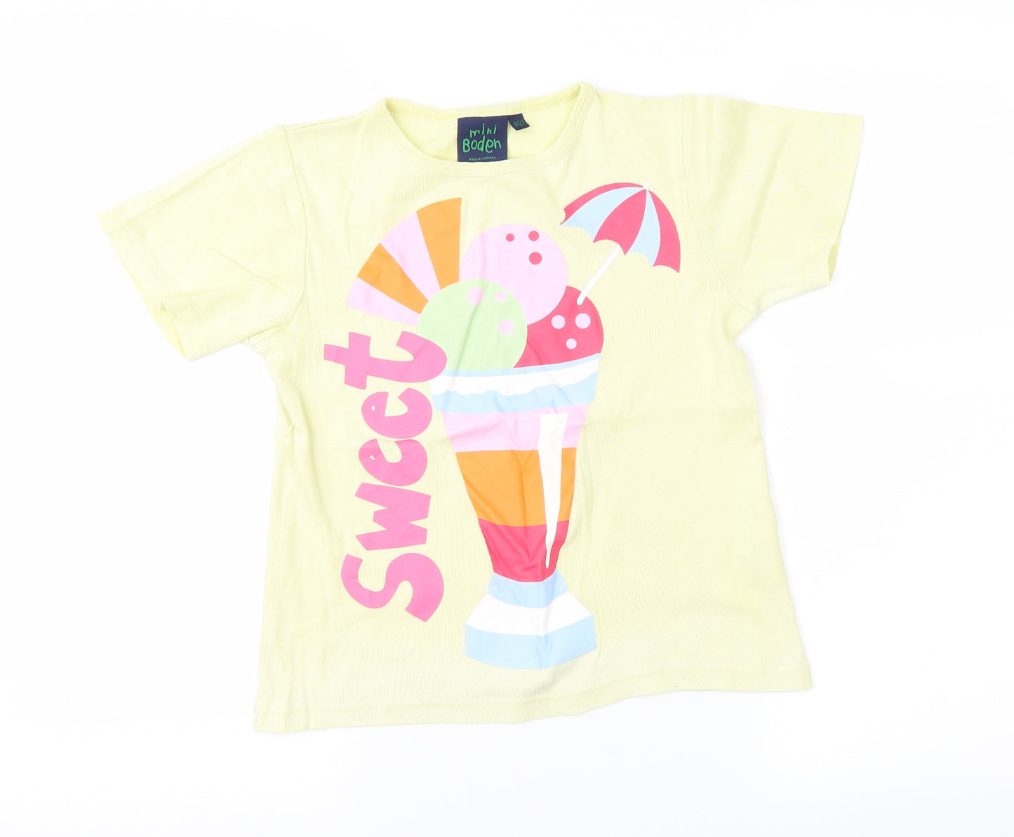 Mini Boden Girls Yellow   Basic T-Shirt Size 11-12 Years