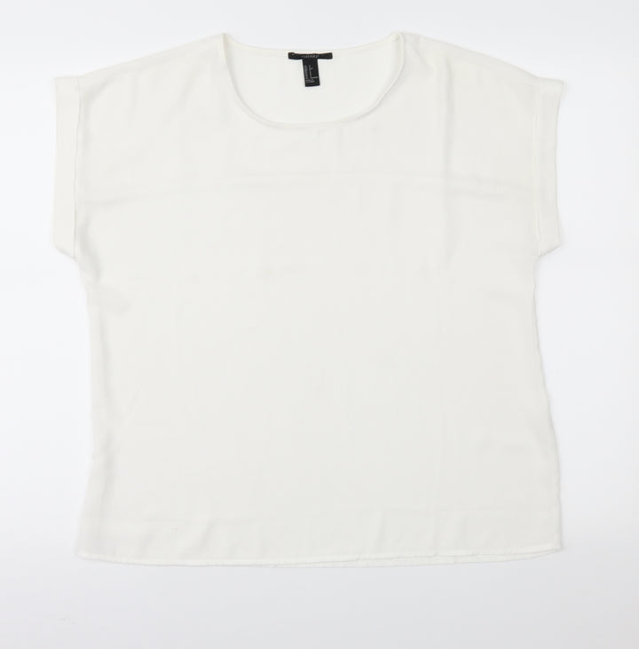 FOREVER 21 Womens White   Basic Blouse Size S