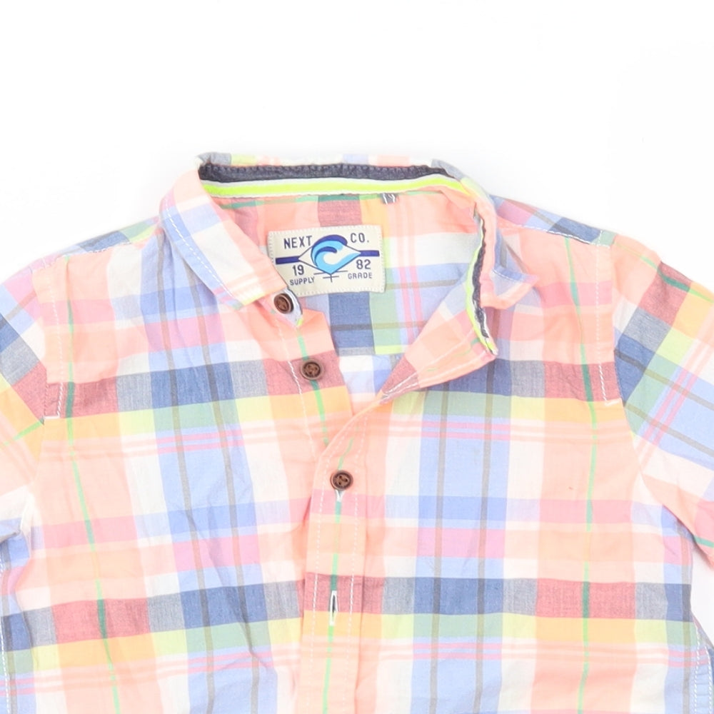 NEXT Boys Multicoloured Check  Basic Button-Up Size 2-3 Years
