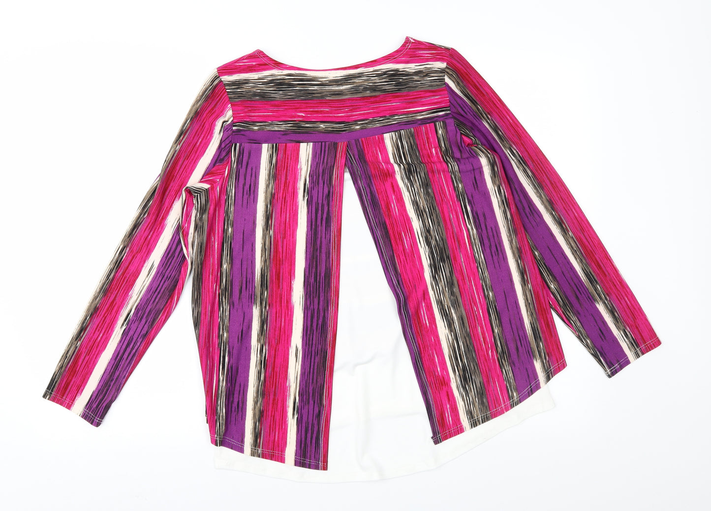 Saloos Womens Purple Geometric  Basic Blouse Size 12