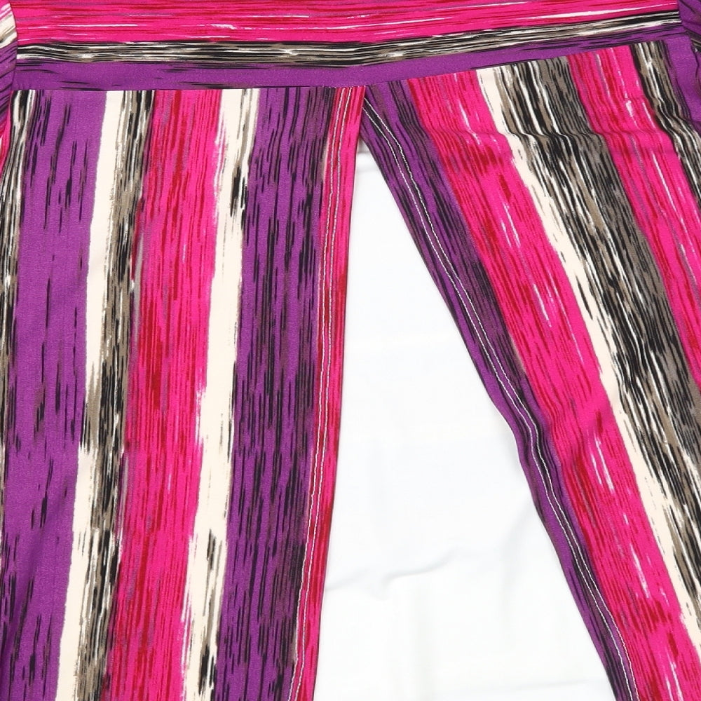 Saloos Womens Purple Geometric  Basic Blouse Size 12