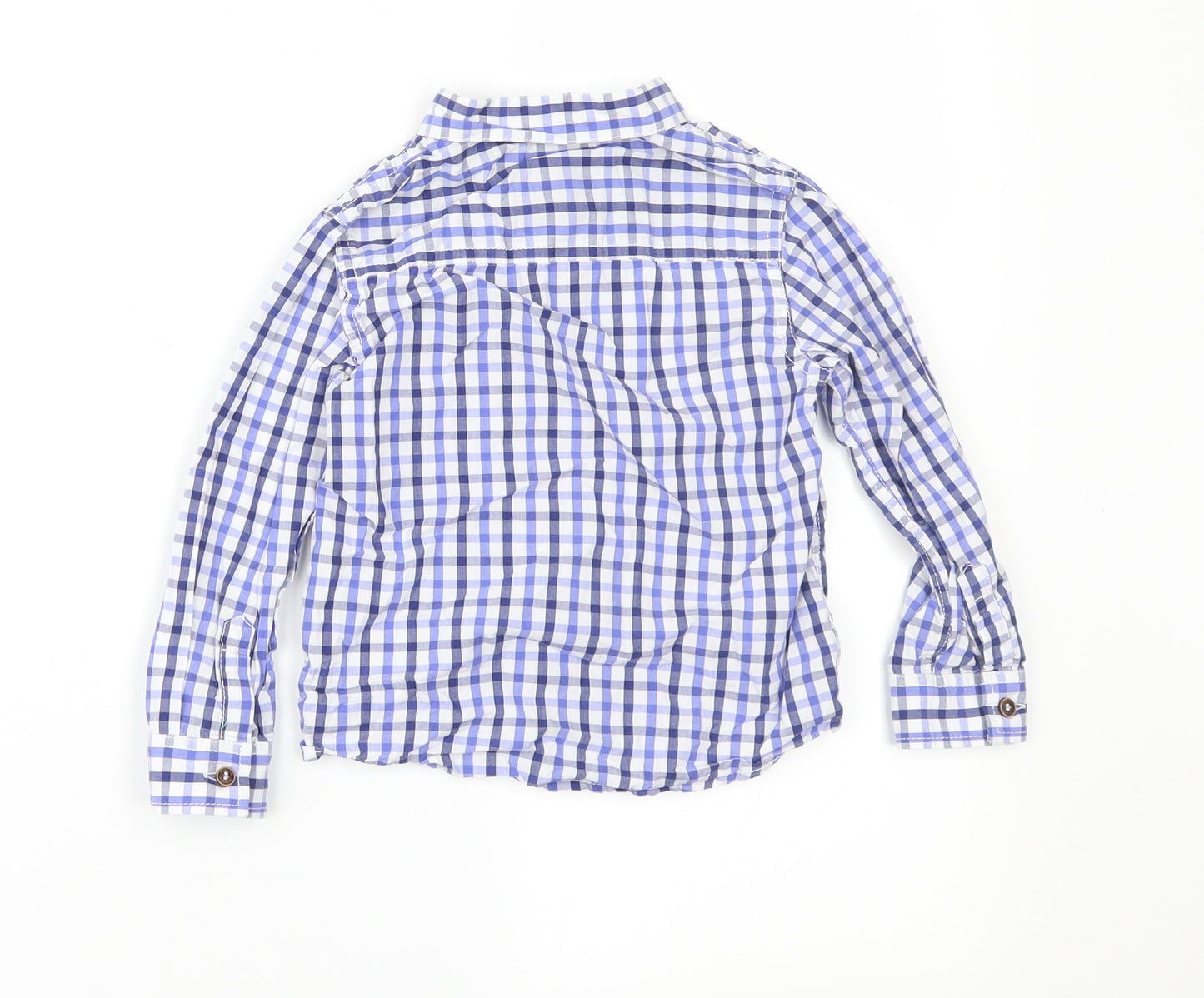 NEXT Boys Blue Check  Basic Button-Up Size 2-3 Years