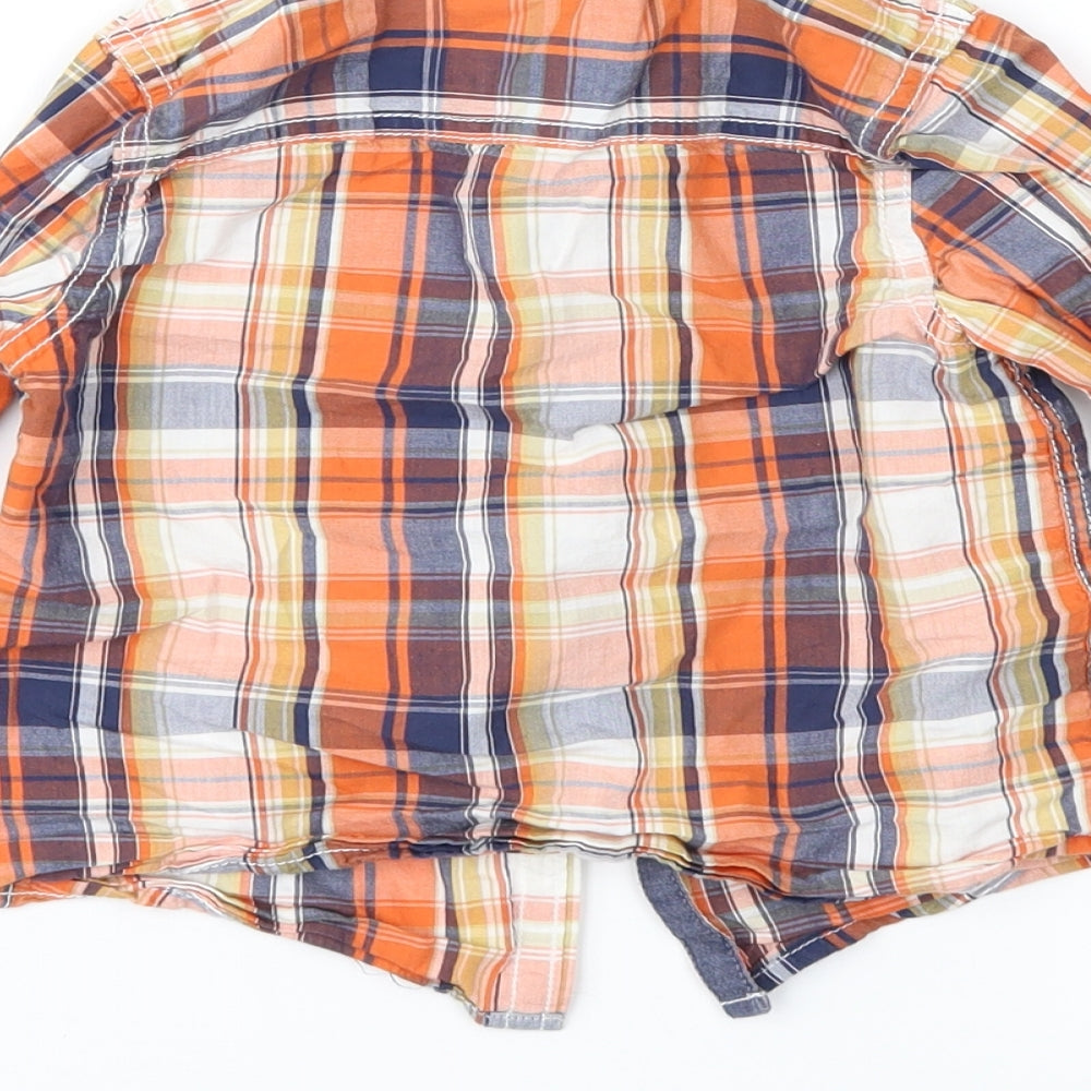 NEXT Boys Orange Check  Basic Button-Up Size 2-3 Years