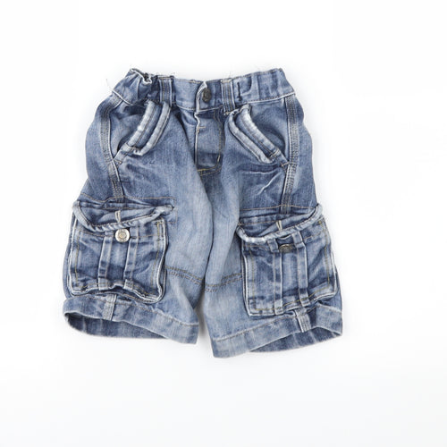 Denim & Co. Boys Blue  Denim Cargo Shorts Size 3-4 Years