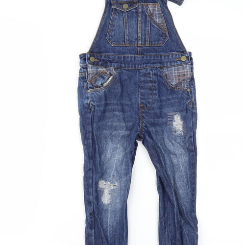 Zara Boys Blue  Denim Dungarees Trousers Size 3-4 Years