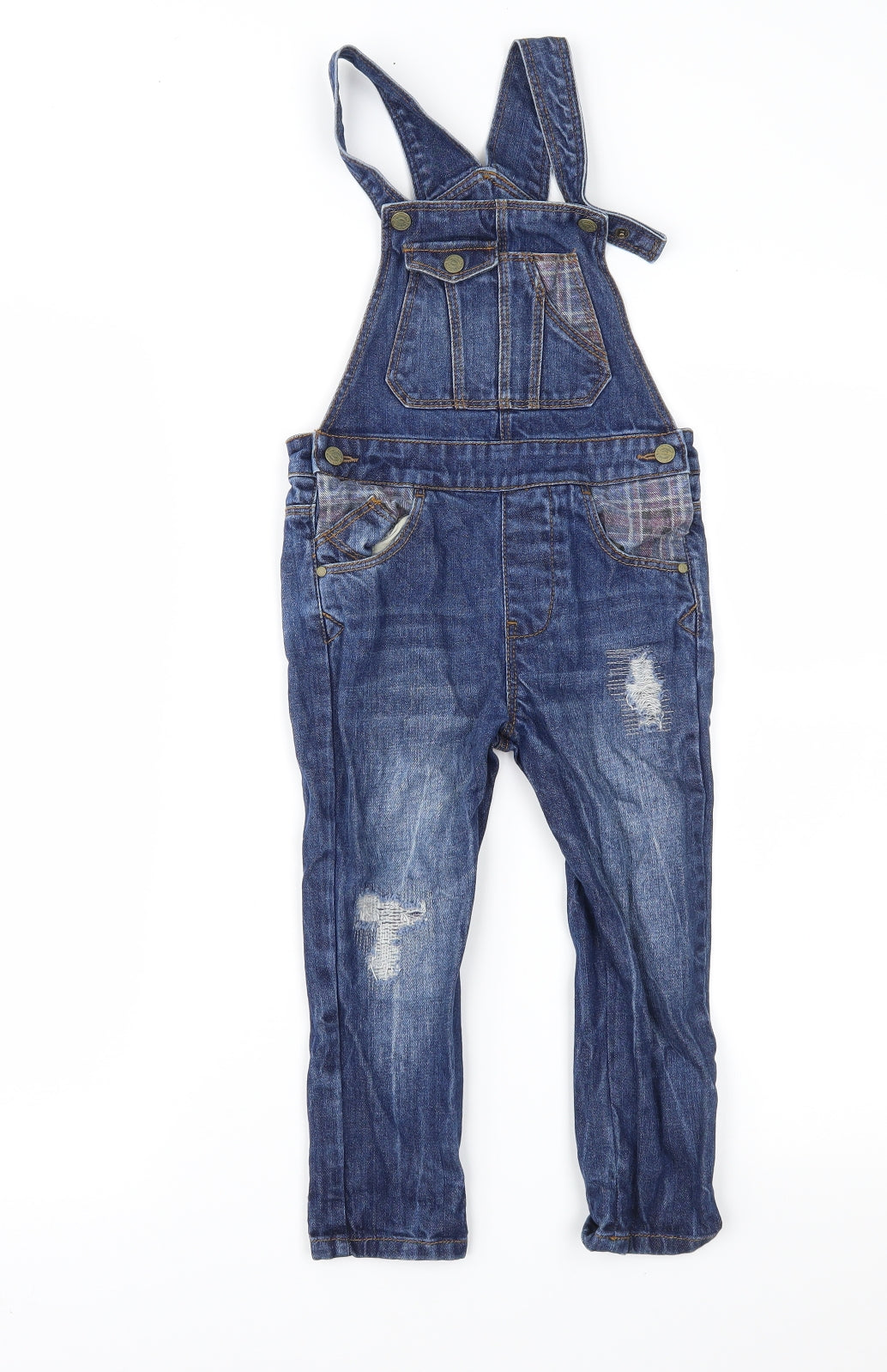 Zara Boys Blue  Denim Dungarees Trousers Size 3-4 Years