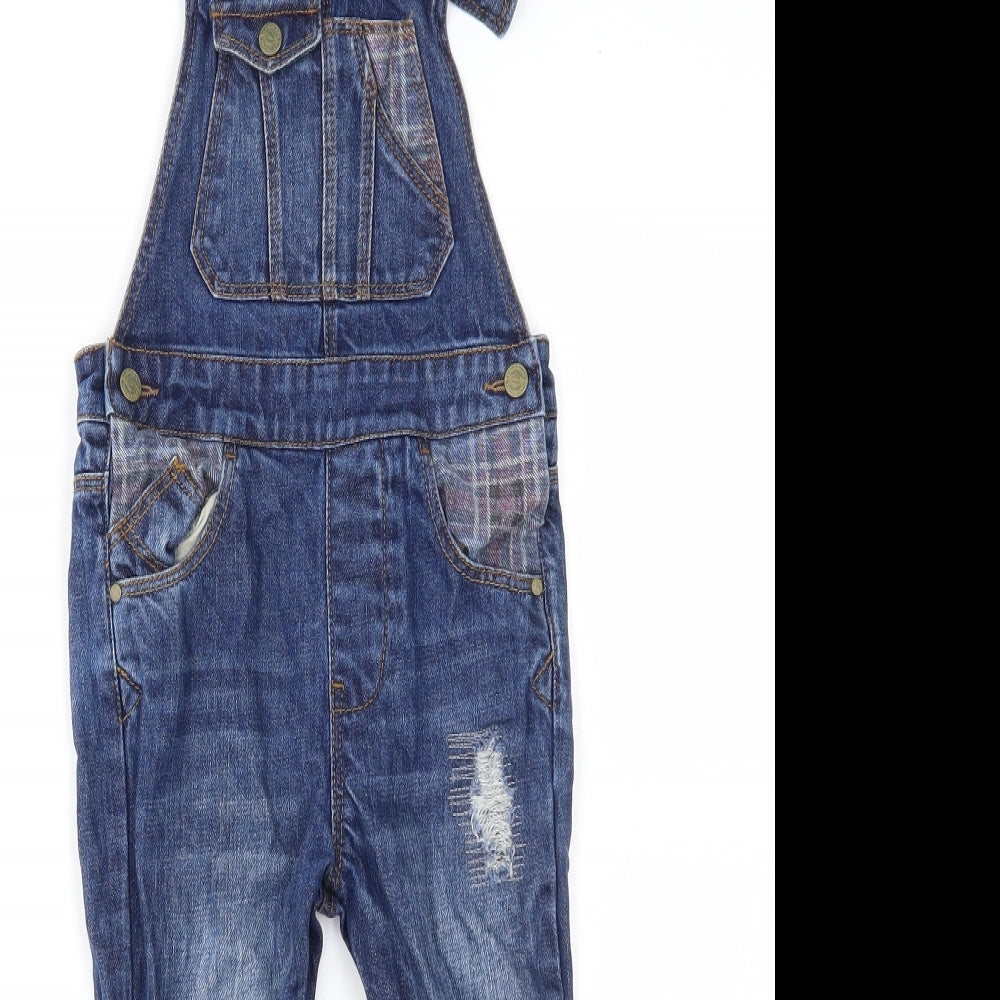 Zara Boys Blue  Denim Dungarees Trousers Size 3-4 Years