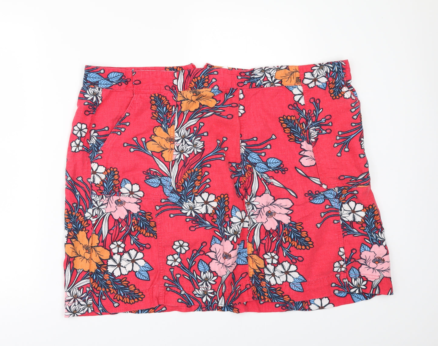 NEXT Womens Red Floral  Mini Skirt Size 22