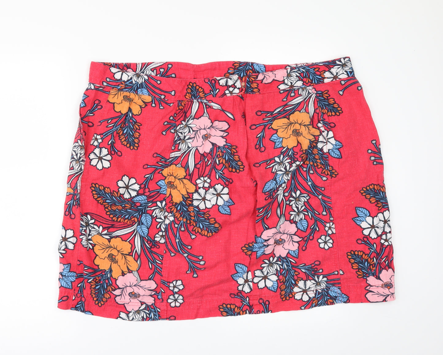 NEXT Womens Red Floral  Mini Skirt Size 22