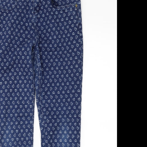 Denim & Co. Girls Blue Geometric Denim Skinny Jeans Size 12 Years