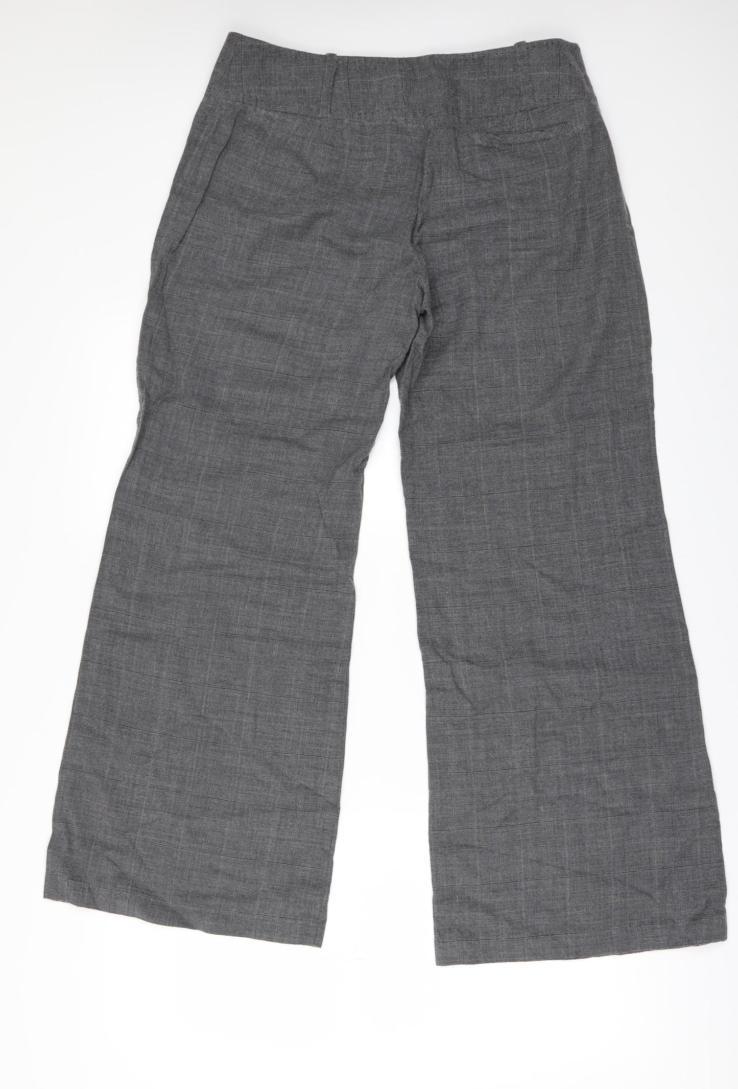 NEXT Womens Grey Check  Trousers  Size 14 L29 in