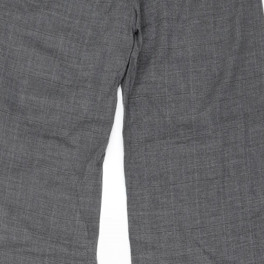 NEXT Womens Grey Check  Trousers  Size 14 L29 in