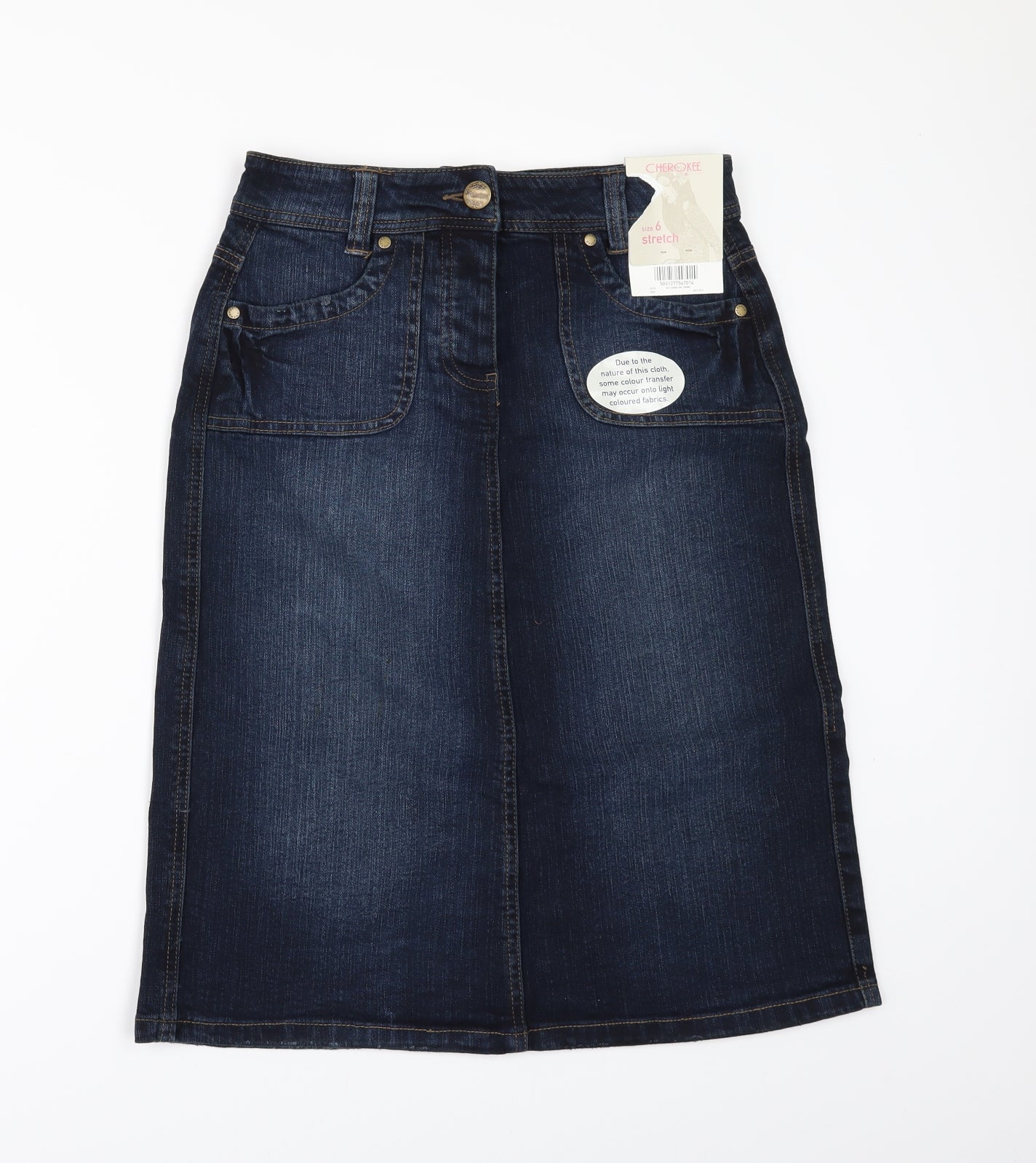 Cherokee Womens Blue  Denim A-Line Skirt Size 6