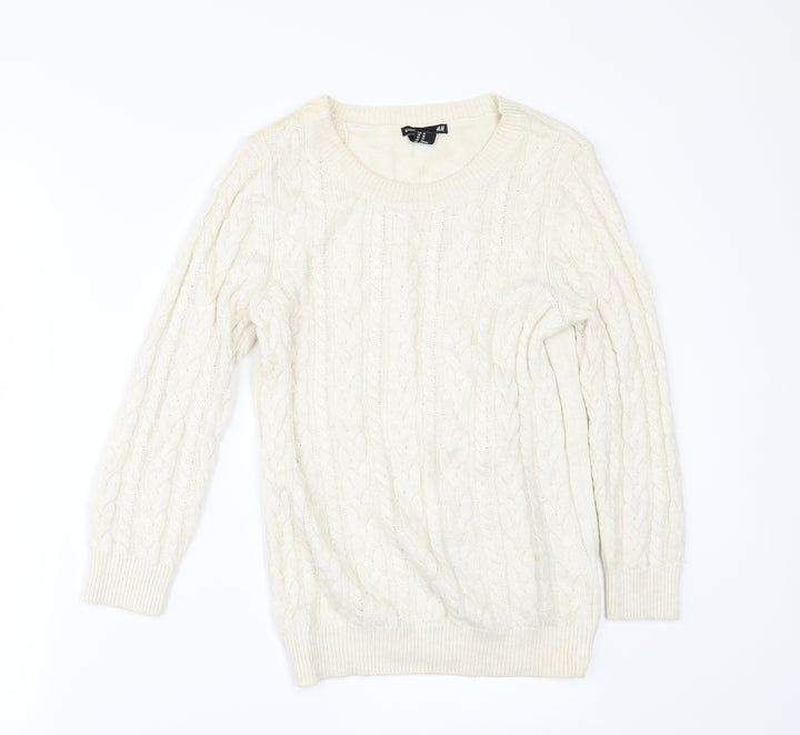H&M Womens Ivory   Pullover Jumper Size XS